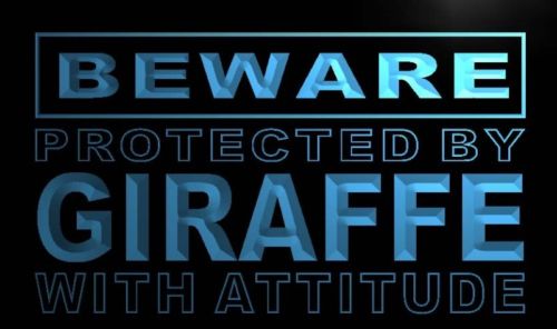 Beware Giraffe Neon Light Sign